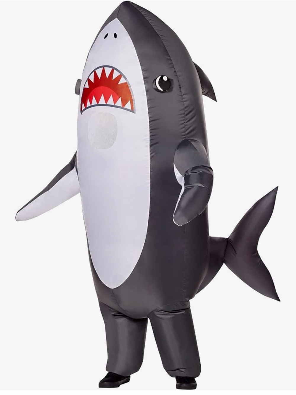 Adult Inflatable Shark Costume - Black & White one size fits most new in bag